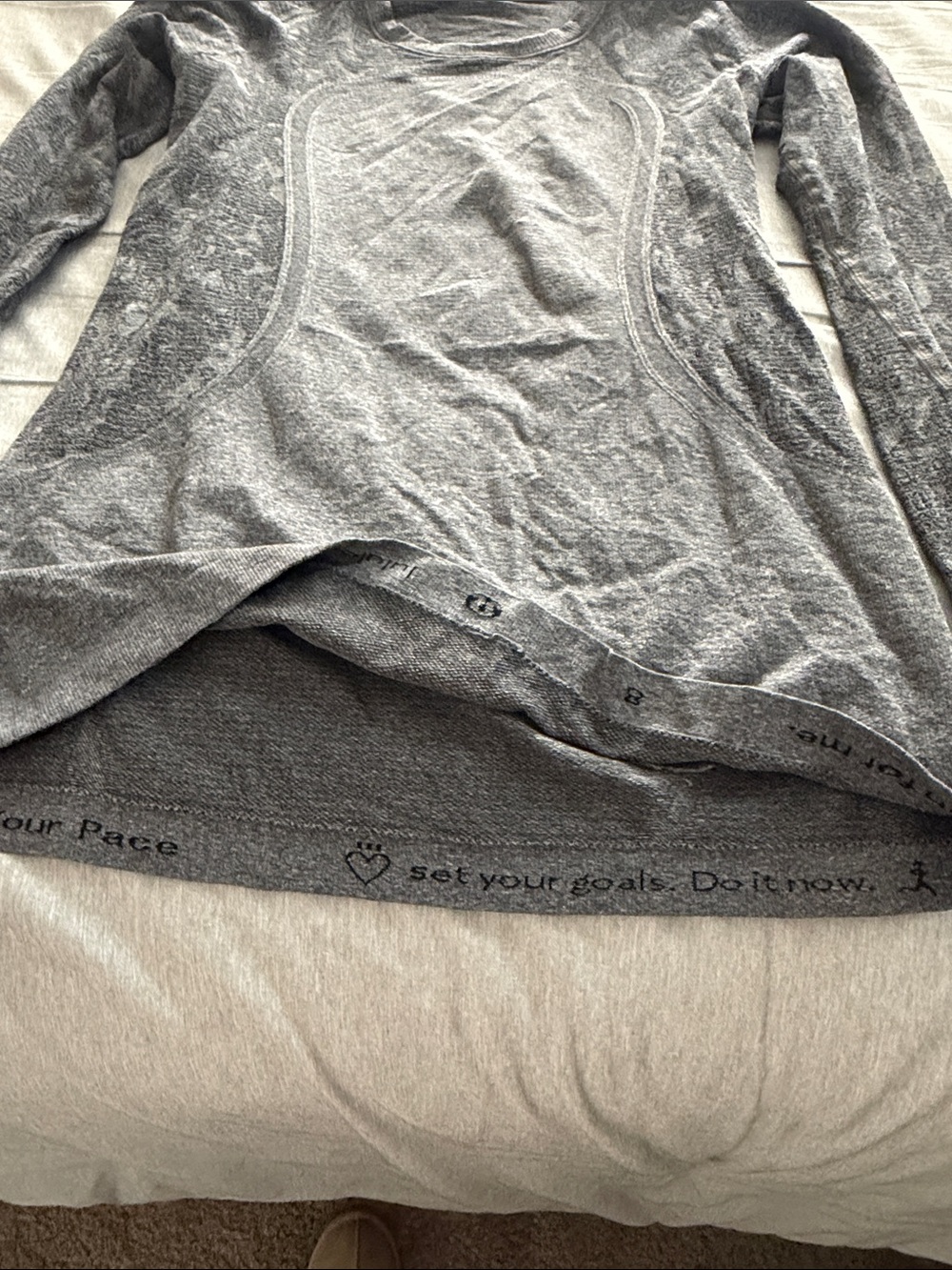Lululemon Swiftly Long Sleeve Seamless Athletic Top - Gray - Picture 3 of 6